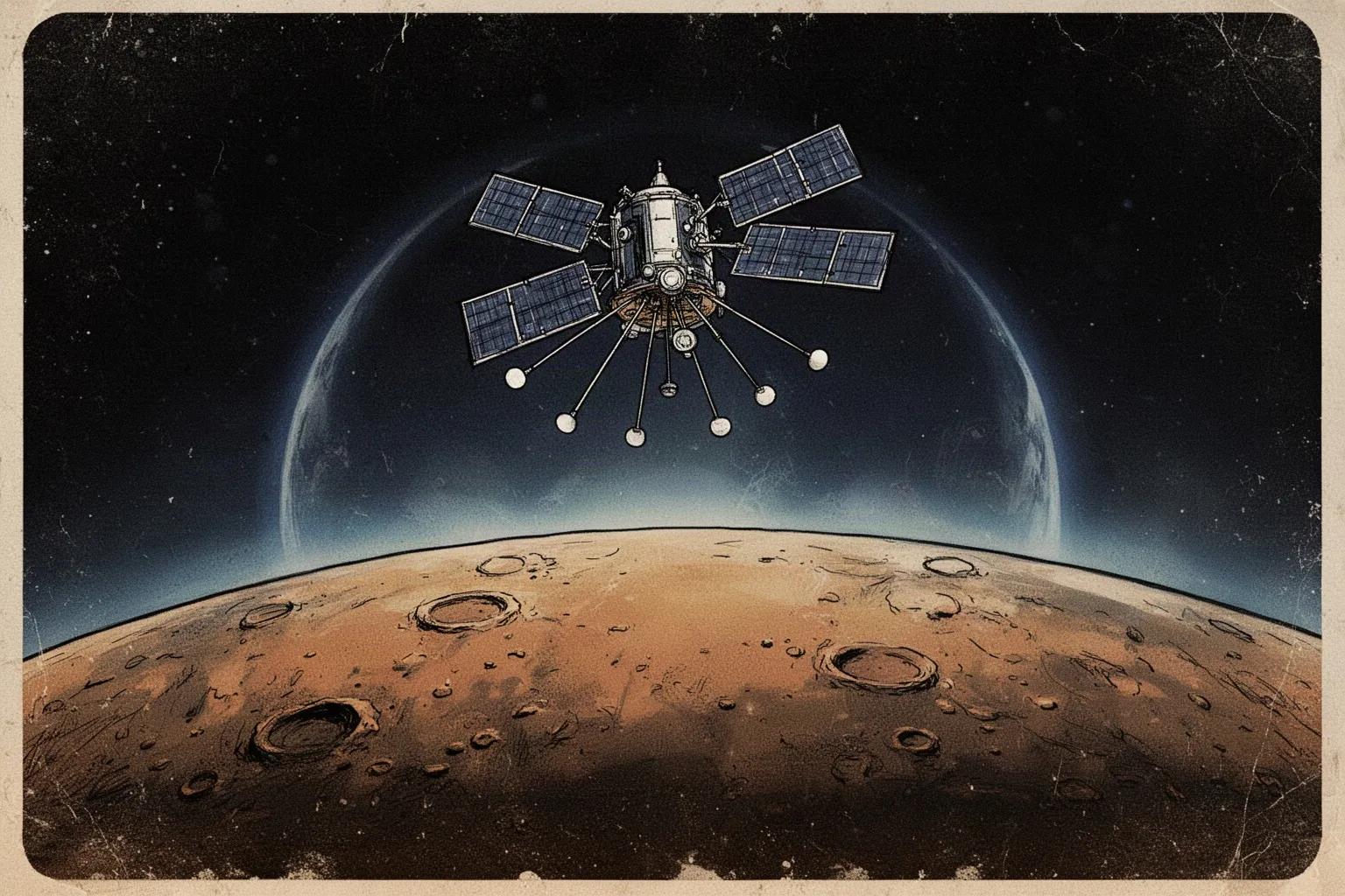 Космический зонд MAVEN на орбите Марса исследует верхние слои его атмосферы.